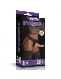 Easy Strapon Set Felcsatolható Dildó 21,5 cm Felcsatolható eszközök Lovetoy