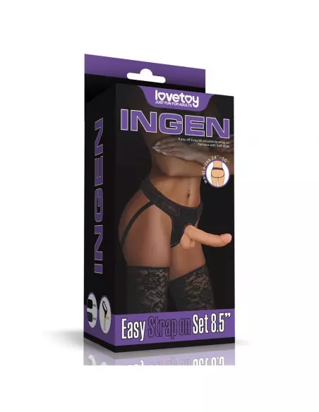 Easy Strapon Set Felcsatolható Dildó 21,5 cm Felcsatolható eszközök Lovetoy