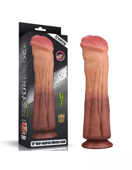 12'' Dual layered Platinum Silicone Cock Dildó Dongok - Dildók Lovetoy