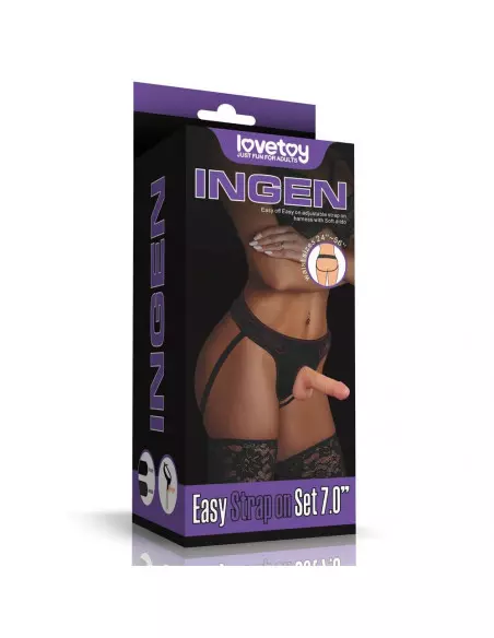 Easy Strapon Set Felcsatolható Dildó 18 cm Felcsatolható eszközök Lovetoy