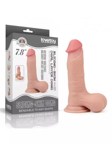 7.8'' Sliding Skin Dual Layer Dong - Whole Testicle Dildó Dongok - Dildók Lovetoy