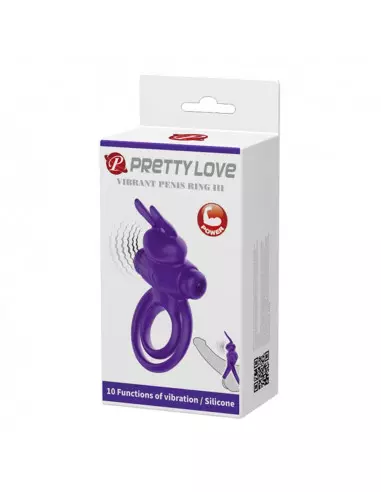 Pretty Love Vibrant Penis Ring 3 Purple Péniszgyűrű Péniszgyűrűk - Mandzsetták Pretty Love