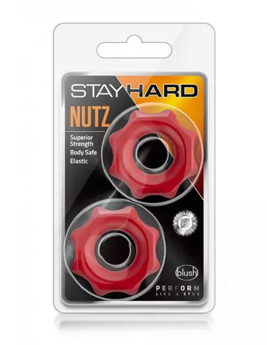 STAY HARD NUTZ RED Péniszgyűrű Péniszgyűrűk - Mandzsetták Blush