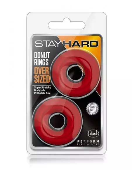 STAY HARD DONUT RINGS OVERSIZED RED Péniszgyűrű Péniszgyűrűk - Mandzsetták Blush STAY HARD DONUT RINGS OVERSIZED RED Péniszgyűrű Péniszgyűrűk - Mandzsetták Blush