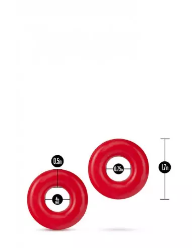 STAY HARD DONUT RINGS OVERSIZED RED Péniszgyűrű Péniszgyűrűk - Mandzsetták Blush