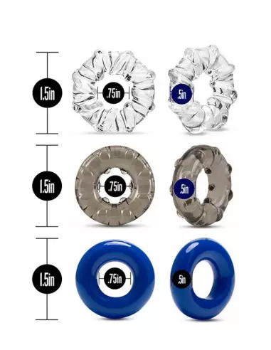 STAY HARD TRIPLE STRETCH 3PACK Péniszgyűrű Péniszgyűrűk - Mandzsetták Blush