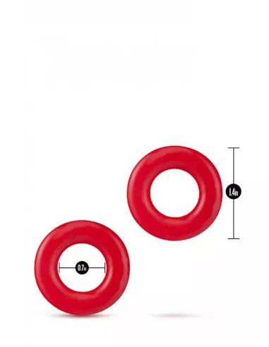 STAY HARD DONUT RINGS RED Péniszgyűrű Péniszgyűrűk - Mandzsetták Blush