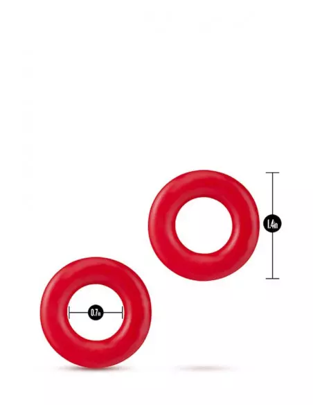 STAY HARD DONUT RINGS RED Péniszgyűrű Péniszgyűrűk - Mandzsetták Blush