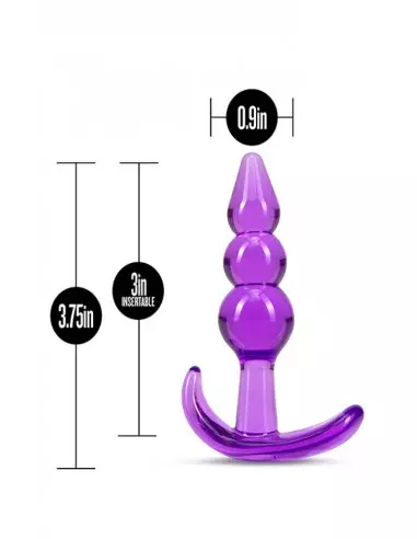 B YOURS TRIPLE BEAD ANAL PLUG PURPLE Fenékdugó Fenékdugók Blush