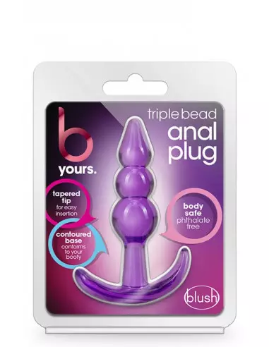 B YOURS TRIPLE BEAD ANAL PLUG PURPLE Fenékdugó Fenékdugók Blush