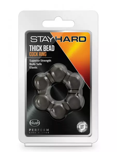 STAY HARD THICK BEAD BLACK Péniszgyűrű Péniszgyűrűk - Mandzsetták Blush