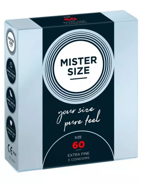 MISTER SIZE 60 mm-es Óvszer 3 DB Óvszerek Mister Size MISTER SIZE 60 mm-es Óvszer 3 DB Óvszerek Mister Size