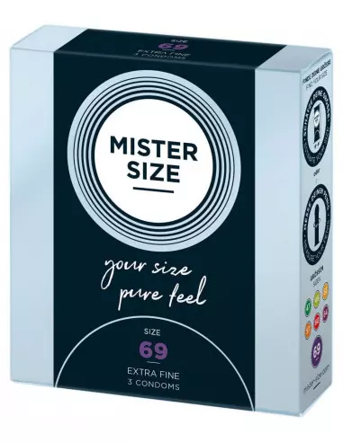 MISTER SIZE 69 mm-es Óvszer 3 DB Óvszerek Mister Size