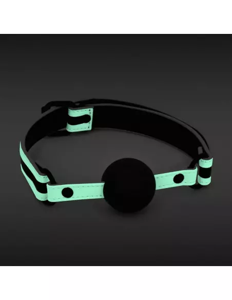 GLO Bondage - Ball Gag - Green Szájpecek Szájpöckök NS Toys