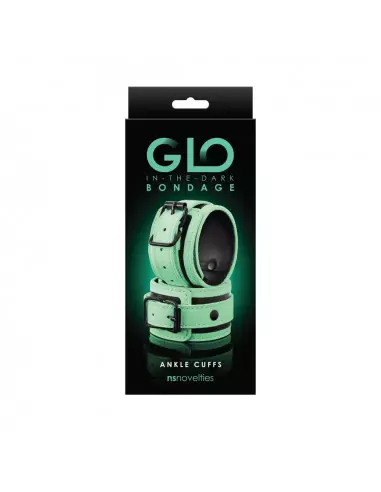 GLO Bondage - Ankle Cuff - Green Bilincs Bilincsek - Kötözők NS Toys
