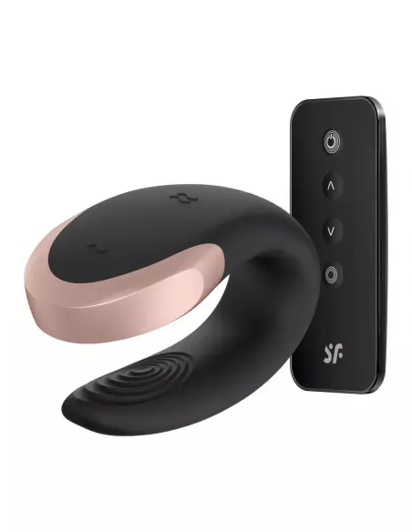 Double Love (Black) Okos Párvibrátor Okos vibrátorok Satisfyer