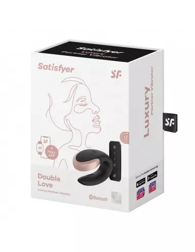 Double Love (Black) Okos Párvibrátor Okos vibrátorok Satisfyer