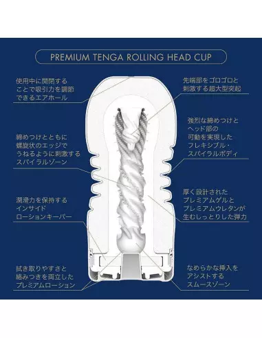 PREMIUM TENGA ROLLING HEAD CUP Maszturbátor Férfi maszturbátorok Tenga