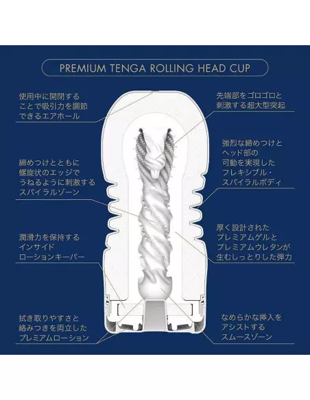 PREMIUM TENGA ROLLING HEAD CUP Maszturbátor Férfi maszturbátorok Tenga