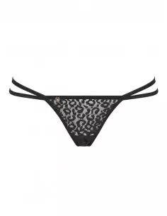 Leopárdia Tanga Fekete S/M Női fehérneműk Obsessive