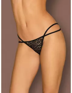 Leopárdia Tanga Fekete S/M Női fehérneműk Obsessive 2