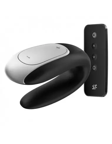 Double Fun (Black) Okos Párvibrátor Okos vibrátorok Satisfyer