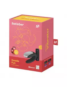 Double Fun (Black) Okos Párvibrátor Okos vibrátorok Satisfyer