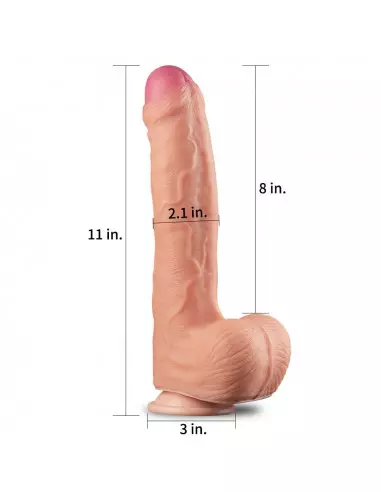11" Dual Layer Platinum Silicone Cock Dildó Dongok - Dildók Lovetoy