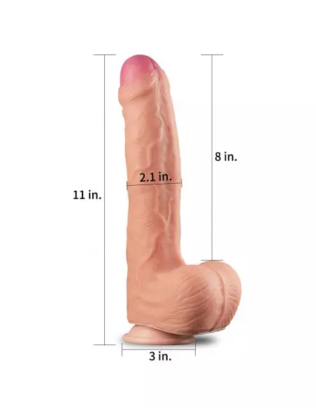 11" Dual Layer Platinum Silicone Cock Dildó Dongok - Dildók Lovetoy