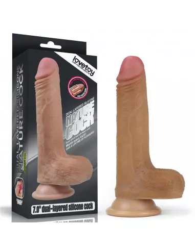 7'' Dual layered Silicone Nature Cock Brown Dildó Dongok - Dildók Lovetoy