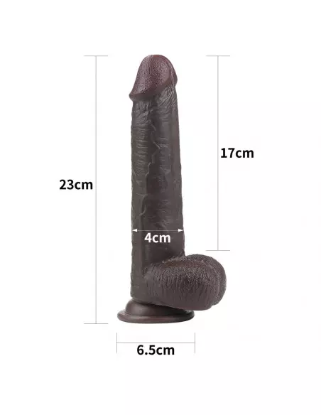9'' Sliding Skin Dual Layer Dong Brown Dildó Dongok - Dildók Lovetoy