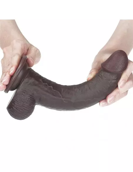 9'' Sliding Skin Dual Layer Dong Brown Dildó Dongok - Dildók Lovetoy