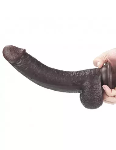9'' Sliding Skin Dual Layer Dong Brown Dildó Dongok - Dildók Lovetoy