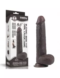 9'' Sliding Skin Dual Layer Dong Brown Dildó Dongok - Dildók Lovetoy