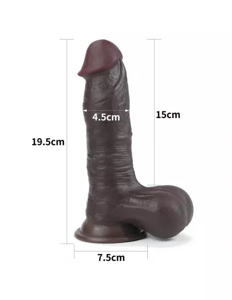 7.8'' Sliding Skin Dual Layer Dong Brown Dildó Dongok - Dildók Lovetoy