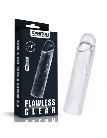 Flawless Clear Penis Sleeve Add 1'' Péniszköpeny Péniszköpenyek - Hosszabítók Lovetoy