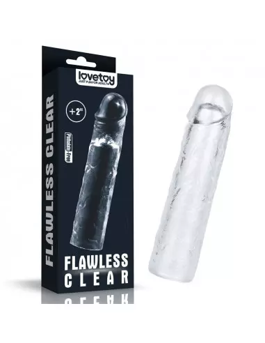 Flawless Clear Penis Sleeve Add 2'' Péniszköpeny Péniszköpenyek - Hosszabítók Lovetoy