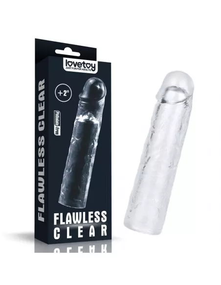 Flawless Clear Penis Sleeve Add 2'' Péniszköpeny Péniszköpenyek - Hosszabítók Lovetoy