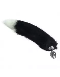Metal Anal Tail White+Black 1 Fenékdugó Fenékdugók Lovetoy