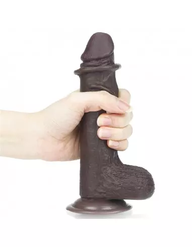 7'' Sliding Skin Dual Layer Dong Brown Dildó Dongok - Dildók Lovetoy