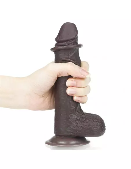 7'' Sliding Skin Dual Layer Dong Brown Dildó Dongok - Dildók Lovetoy
