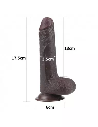 7'' Sliding Skin Dual Layer Dong Brown Dildó Dongok - Dildók Lovetoy