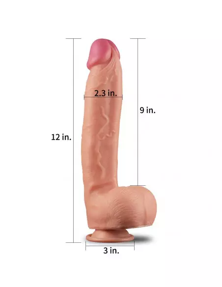 12" Dual Layered Platinum Silicone Cock 1 Dildó Dongok - Dildók Lovetoy
