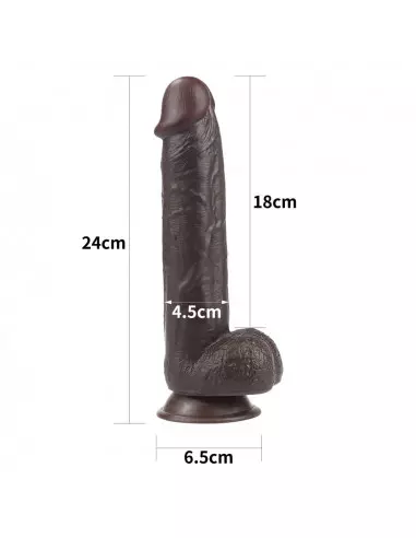 9.5'' Sliding Skin Dual Layer Dong Brown Dildó Dongok - Dildók Lovetoy