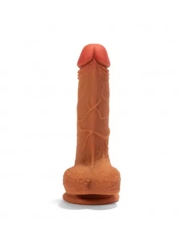 X-MEN 8.3 inch Double Layer Silicone Dildó Brown Dongok - Dildók X-Men