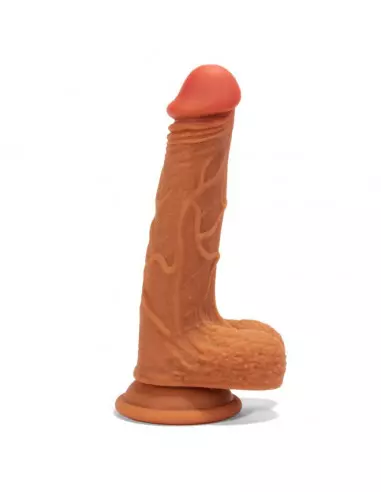 X-MEN 8.3 inch Double Layer Silicone Dildó Brown Dongok - Dildók X-Men