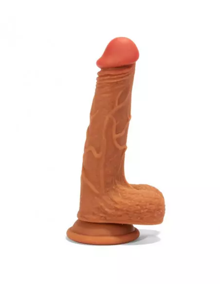 X-MEN 8.3 inch Double Layer Silicone Dildó Brown Dongok - Dildók X-Men