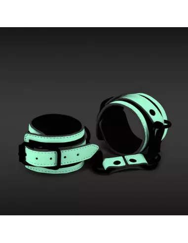 GLO Bondage - Wrist Cuff - Green Bilincs Bilincsek - Kötözők NS Toys