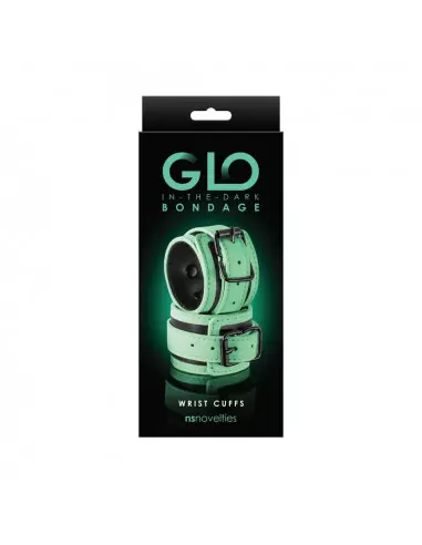 GLO Bondage - Wrist Cuff - Green Bilincs Bilincsek - Kötözők NS Toys
