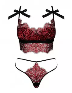 Redessia 2 db-os Szett L/XL Fekete-Vörös Együttesek Obsessive